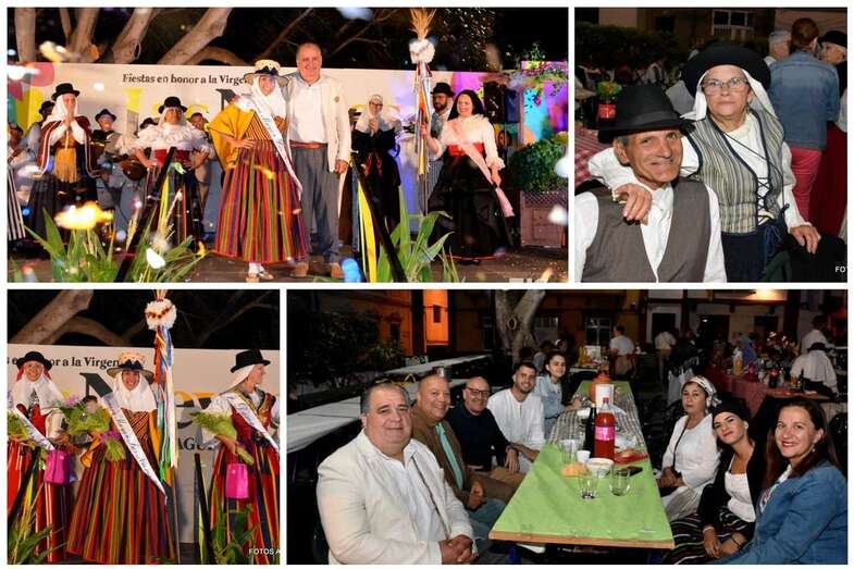Collage de fotos de la IX Noche de Tradiciones y de la elección de la Romera Mayor (Foto Antonio Alí y F.J. Santana)